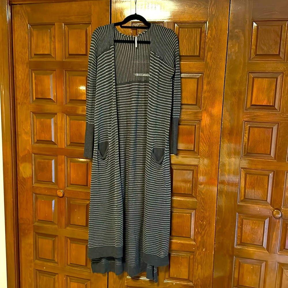 Free People gray duster cardigan